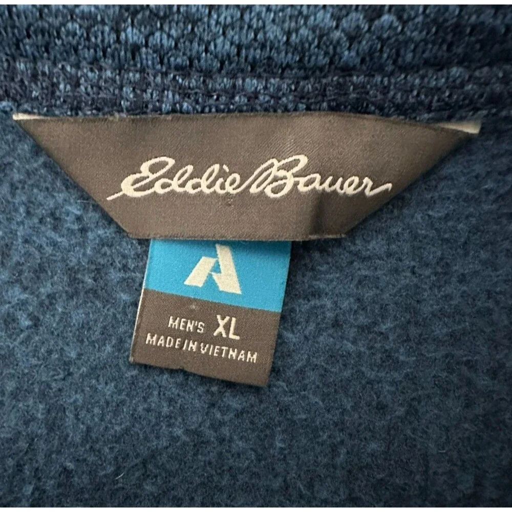 Eddie Bauer First Ascent 1/4 Zip‎ Pullover Fleece Blue Mens XL Hiking Outdoor